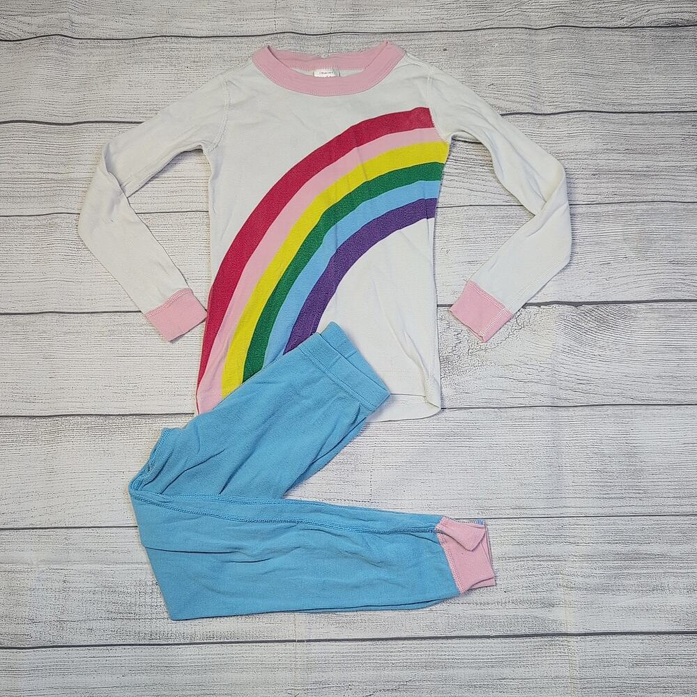5 Hanna Andersson Rainbow Long John Pajamas